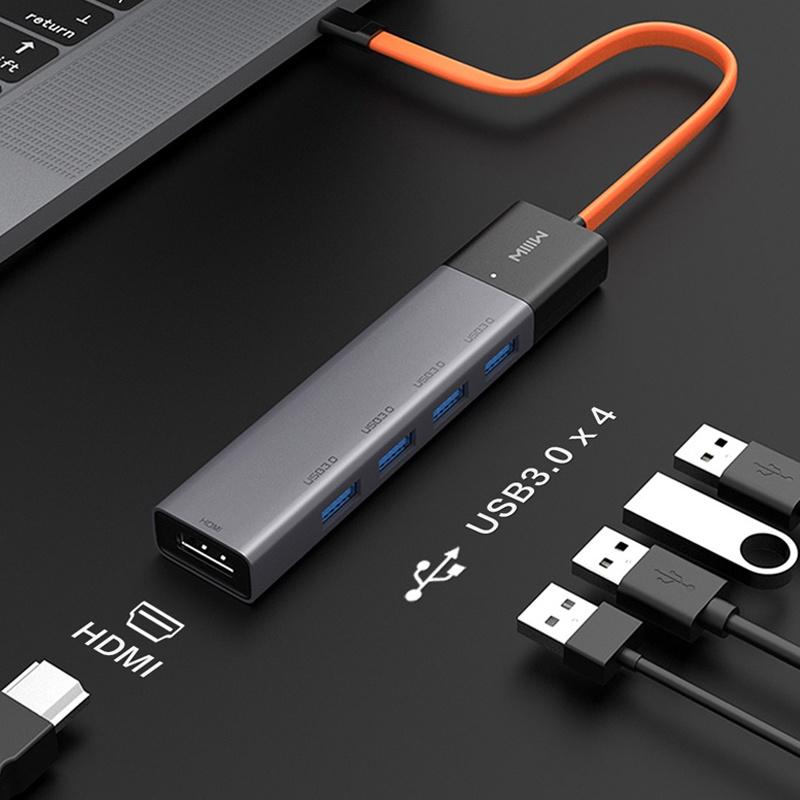 Bộ Chia Cổng usb Type-C 3.0 5 Trong 1 Tốc Độ Cao Cho Laptop Xiaomi hub