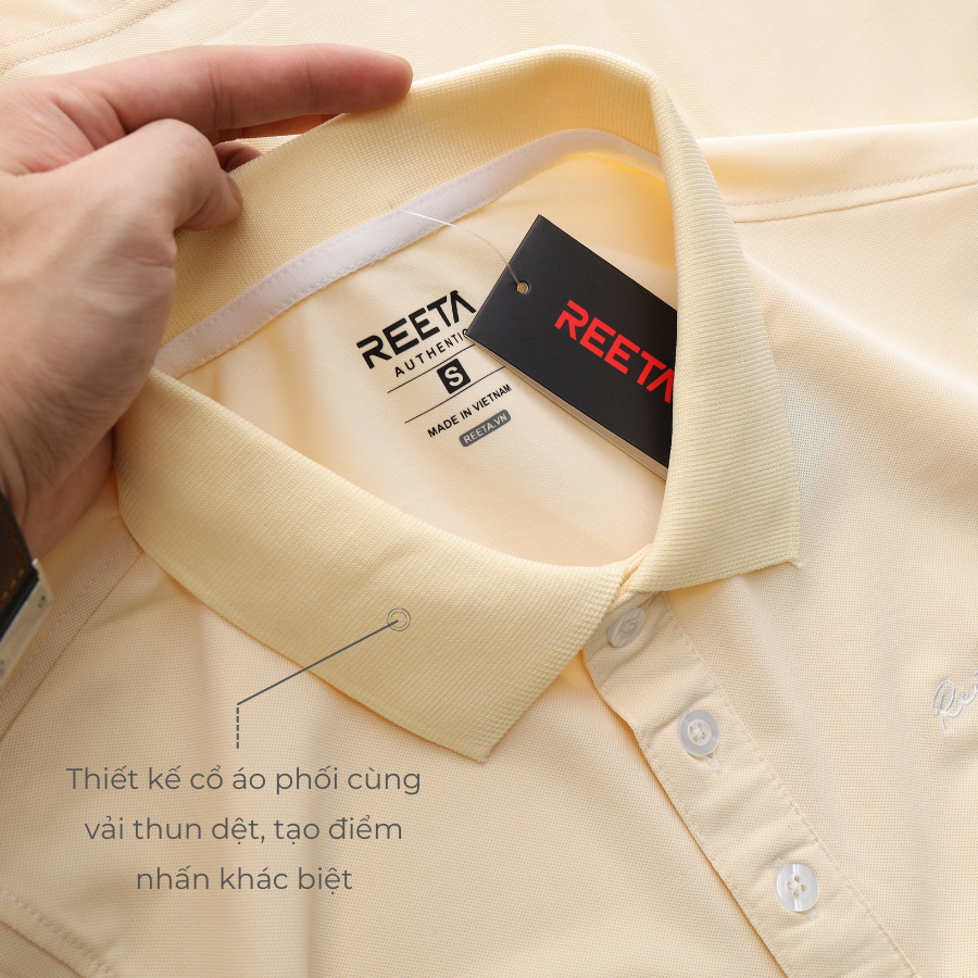 Áo thun Polo nam REETA, thiết kế basic, chất vải thun cao cấp mềm mịn logo thêu thời trang form suông dễ mặc - A1730