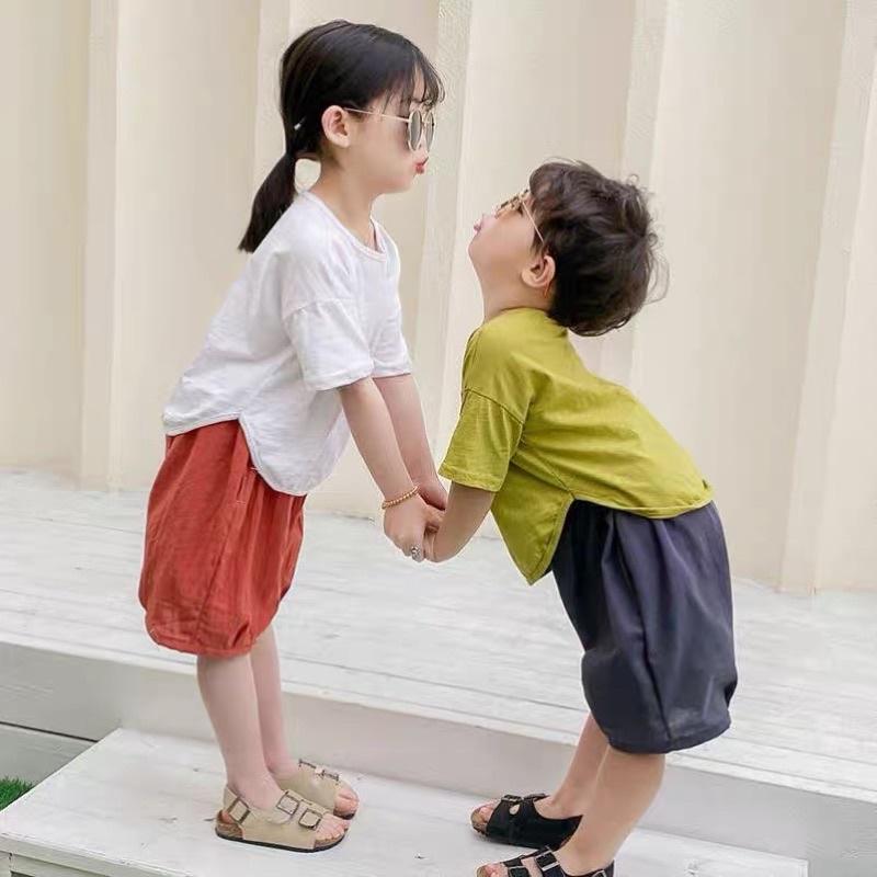 Bộ quần áo trẻ em bộ đũi cho bé Củ khoai tây shop chất vải đũi thoáng mát mặc mùa hè cho bé siêu đáng yêu