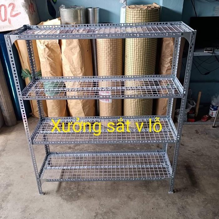 Kệ sắt V lỗ Rộng 20cm x Chiều dài 60cm Nhiều tầng