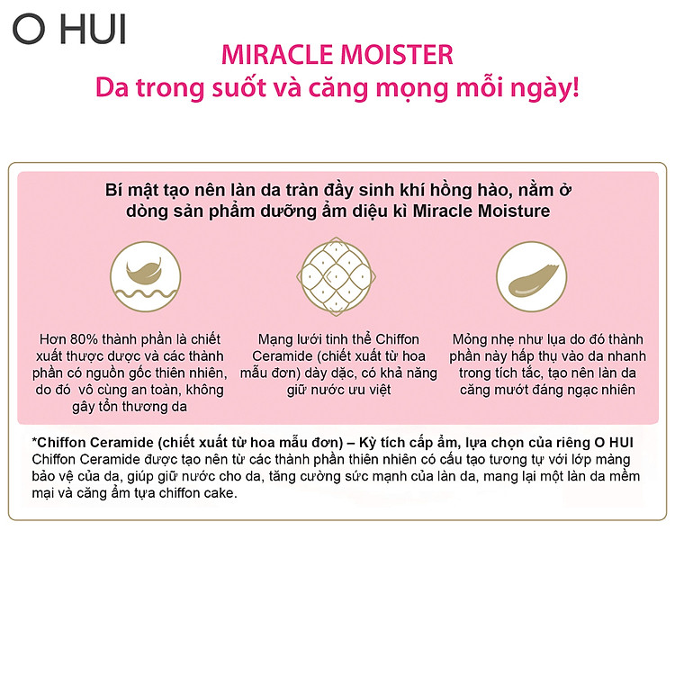 SỮA RỬA MẶT OHUI HỒNG MIRACLE MOISTURE CLEANSING FOAM 200ml