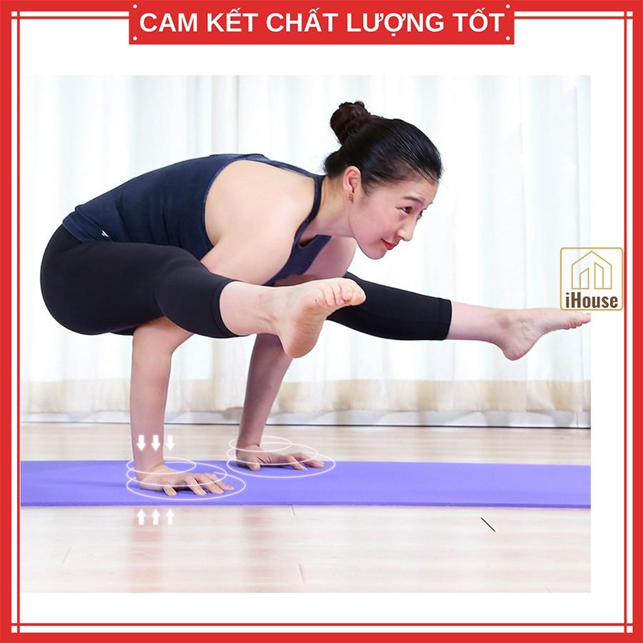 Thảm tập Yoga chống trượt cao cấp 6mm, Tấm thảm Yoga cao su tập tại nhà và đi công tác du lịch tiện lợi