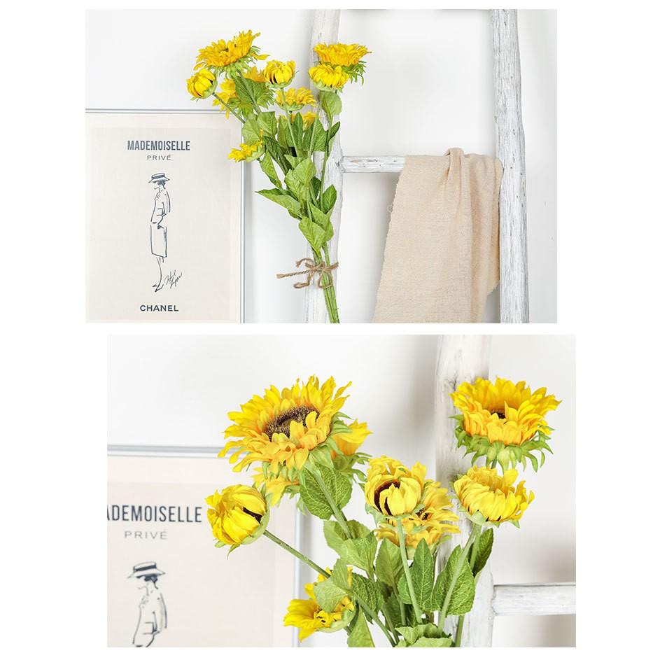 Hoa giả cành hoa hướng dương bằng lụa cao cấp hoa decor trang trí hoa cô dâu hoa cưới