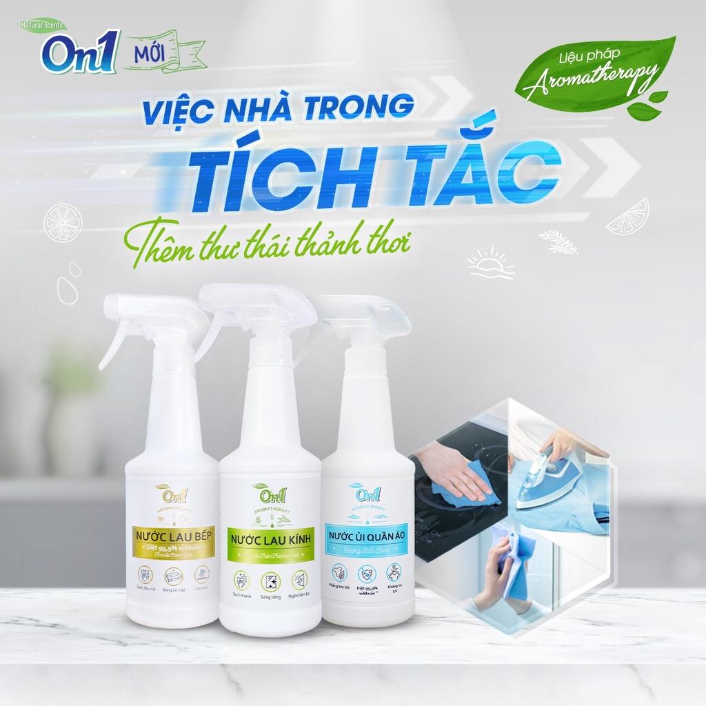 Nước lau kính On1 500 ml CH20, Vệ sinh sạch bụi bẩn, cặn bám lâu ngày vách kính, gương nhà tắm, cửa sổ đa năng