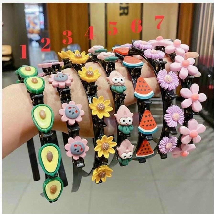 Bờm tóc đính hoa quả 2 trong 1 dễ thương cho bé gái - PKB02