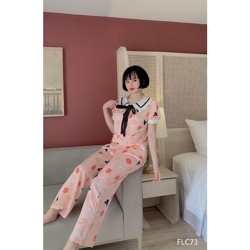 Đồ Ngủ Pijama Lụa Satin Tay Ngắn Quần Dài Siêu Xinh, Mềm Mịn, Độc Lạ Khó Tìm, Sang Chảnh Hàn Quốc