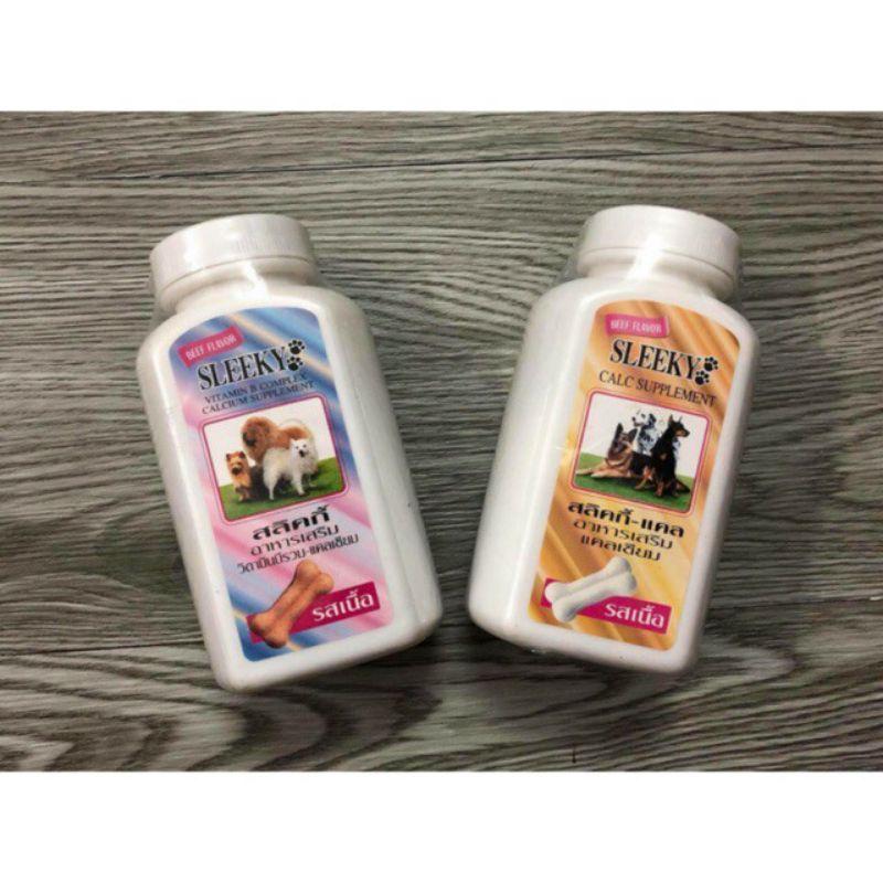 viên canxi +Vitamin sleeky thái lan cho chó mèo