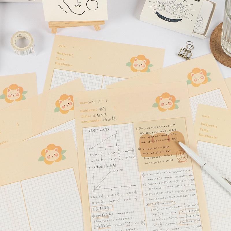 Tập giấy take note size B5 mỗi tập 30 tờ giấy dùng để ghi chép hoặc refill sổ binder DIY