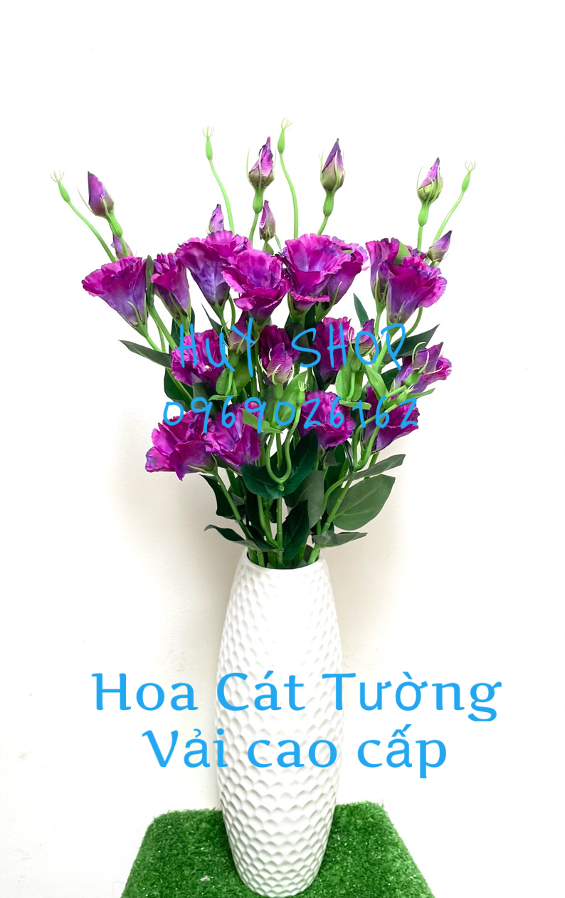 Cành Hoa CÁT TƯỜNG 4 bông 3 nụ Vải cao cấp trang trí nhà cửa