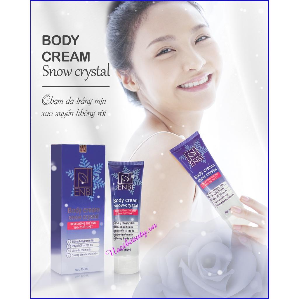 Body Cream kem dưỡng thể enbi tinh thể tuyết trắng da toàn thân Nari bật tone ngay sau 7 ngày sử dụng không bết dính không bờ vân kem cung cấp độ ẩm dưỡng da căng bóng mịn màng khỏe từ sâu bên trong tuýp 120 ml