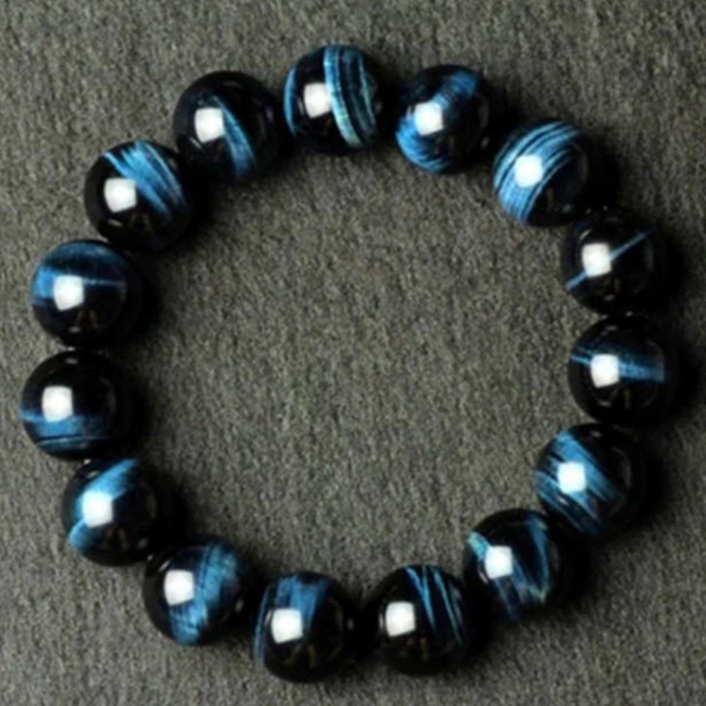 Vòng Tay Chuổi Hạt Opal Mắt Hổ Xanh Tự Nhiên 13MM