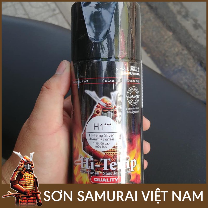 Hình ảnh Sơn xịt Samurai Kurobushi - MÀU BẠC SƠN CHỊU NHIỆT  H1 (300ml)