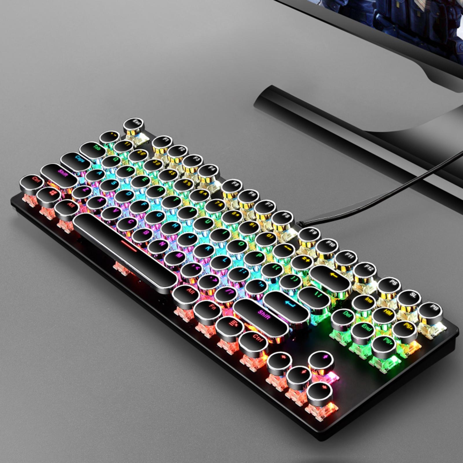 K550 Mechanical Gaming Keyboard 87Key Wired Game Keyboard RGB Backlit Black