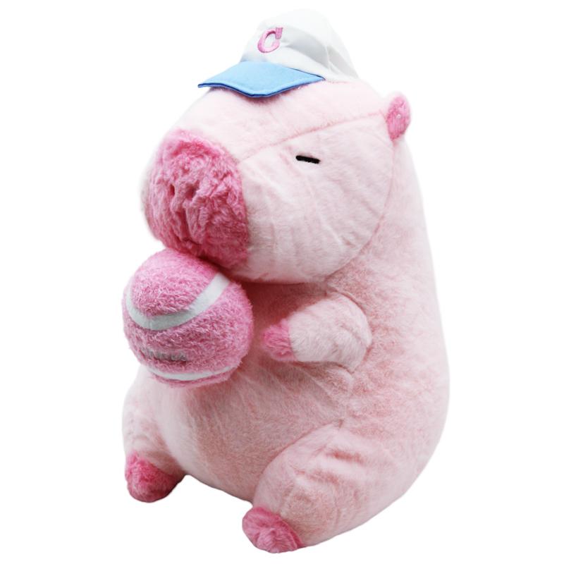 Thú Bông Capybara Ôm Banh Tennis 35 cm - Nuan Nuan YHLXT35 - Màu Hồng