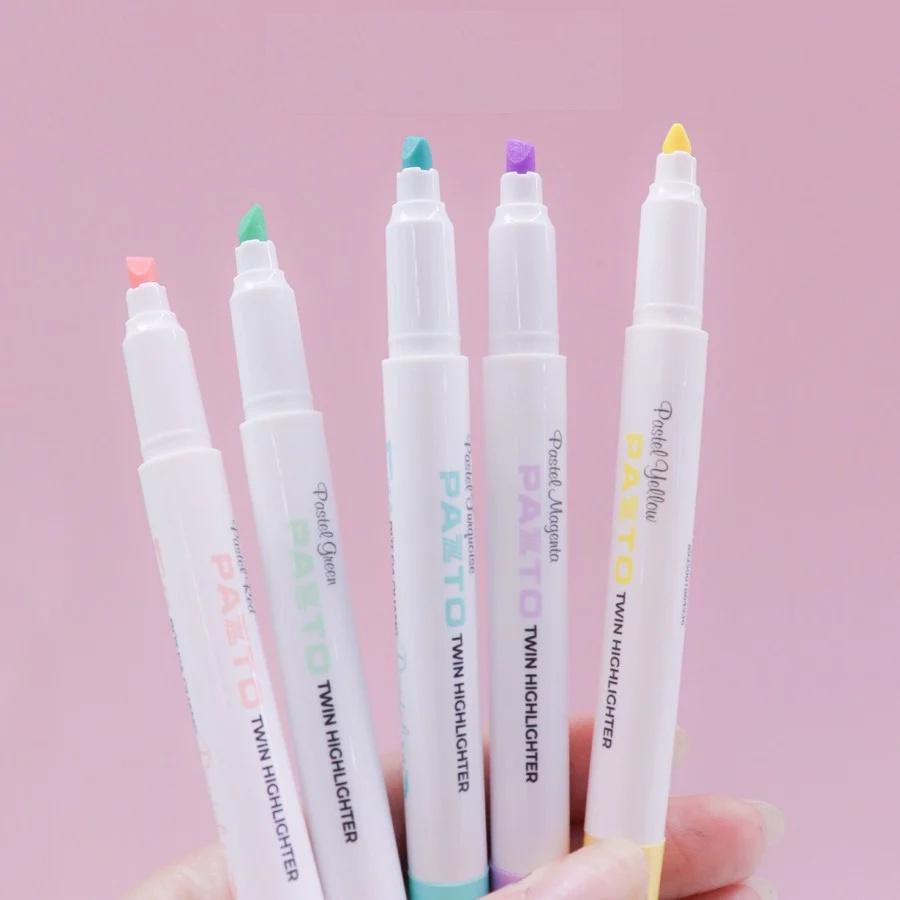 HỘP 5 CÂY Bút dạ quang màu Pastel Thiên Long Pazto HL-016 - Bút dạ quang rửa được - Không để lại vết khi Photocopy