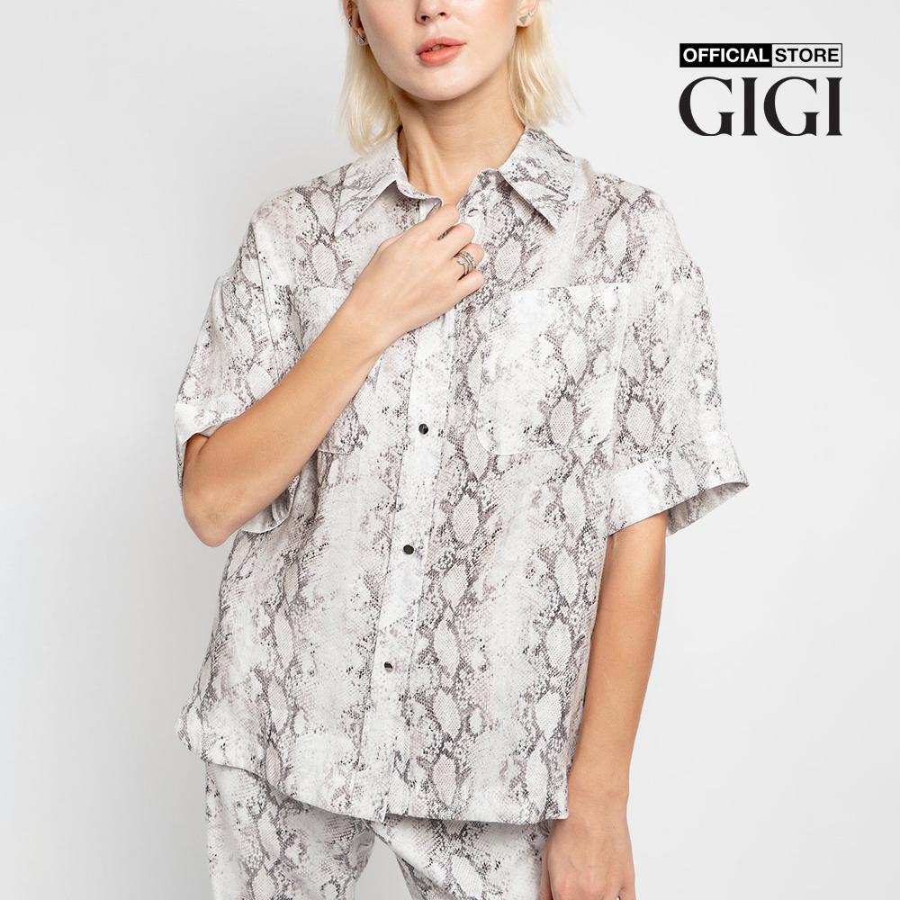 GIGI - Áo sơ mi nữ tay ngắn phom suông phối túi hiện đại G1108T212264