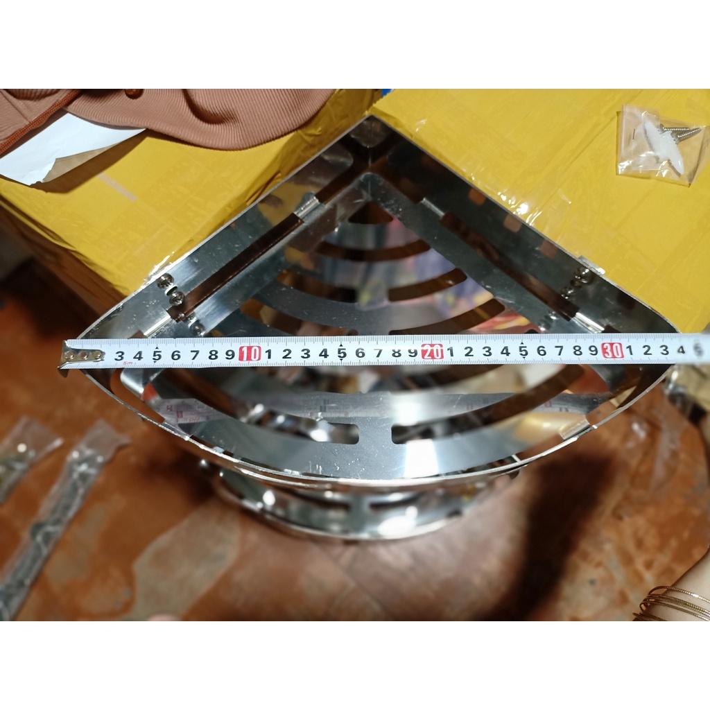 Kệ góc nhà tắm nhà vệ sinh đựng xà bông 25x25 100%inox 304 chống rỉ sét chống ăn mòn chịu nước và nhiẹt độ bền cao