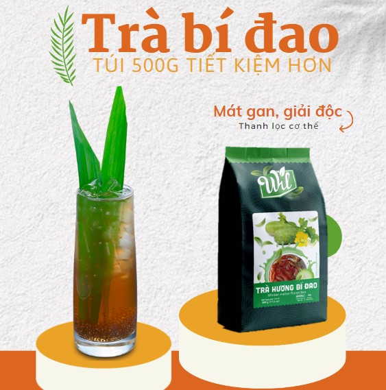 Trà bí đao Wil hòa tan dùng trong pha chế giải nhiệt thanh lọc cơ thể túi 500g