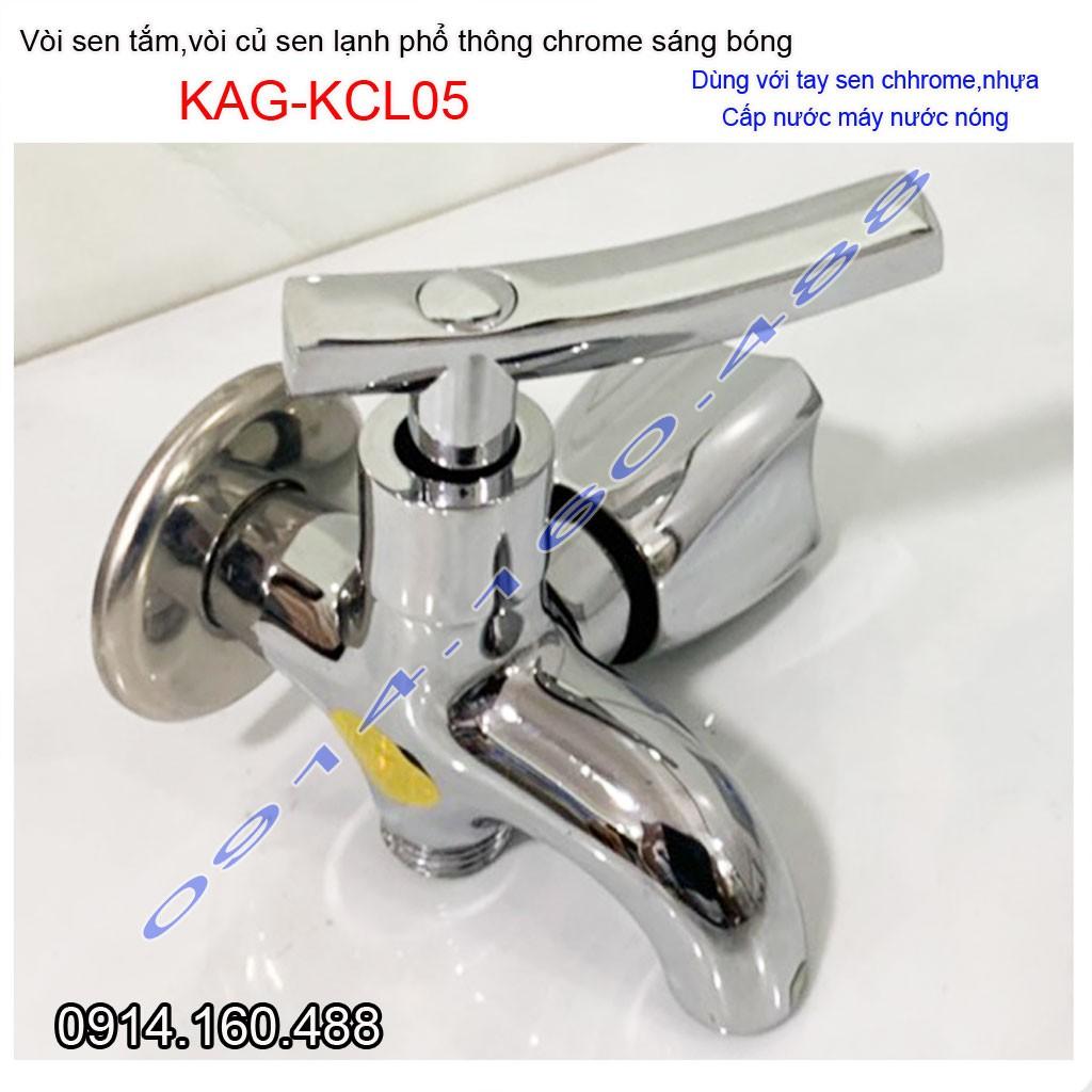 Vòi sen lạnh gắn tường KAG-KCL05 tay gạt , Củ Sen tắm lạnh bóng nước chảy mạnh siêu bền thiết kế đẹp