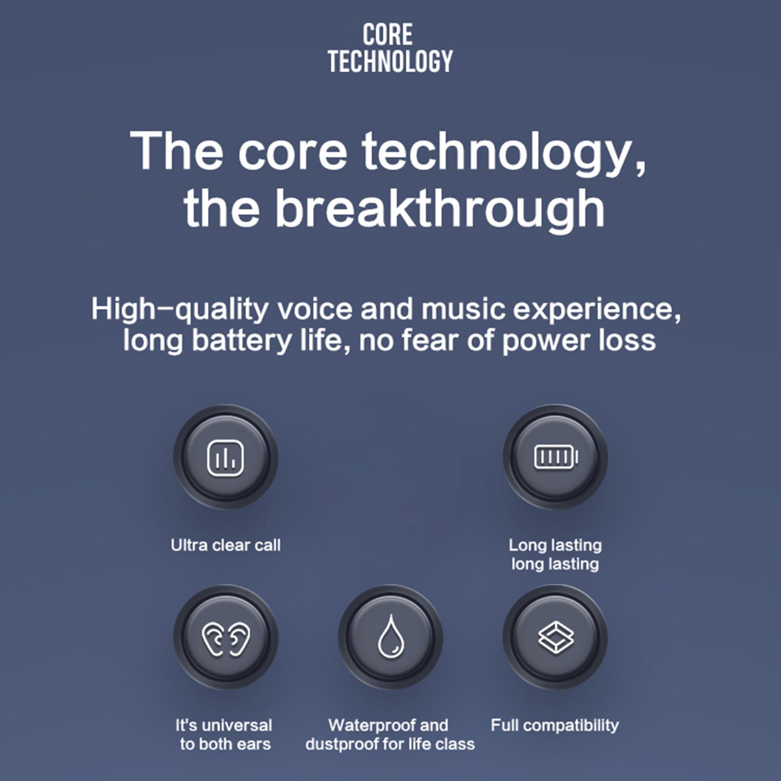 2pcs Wireless Bluetooth Earphones W/Mic for Outdoor Running Workout Gym