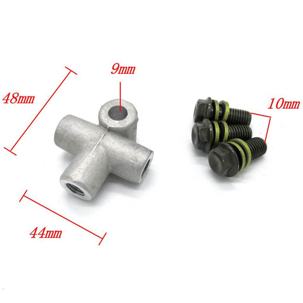 3 Way 10mm Hydraulic Brake Hose Line Adaptor Universal for Moped Dirt Bike