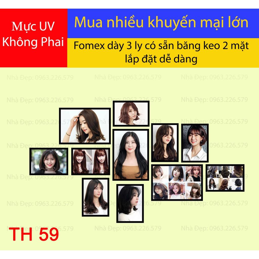 Bộ tranh FOMEX dán tường 11 tấm tiệm cắt tóc nữ. Mã TH59