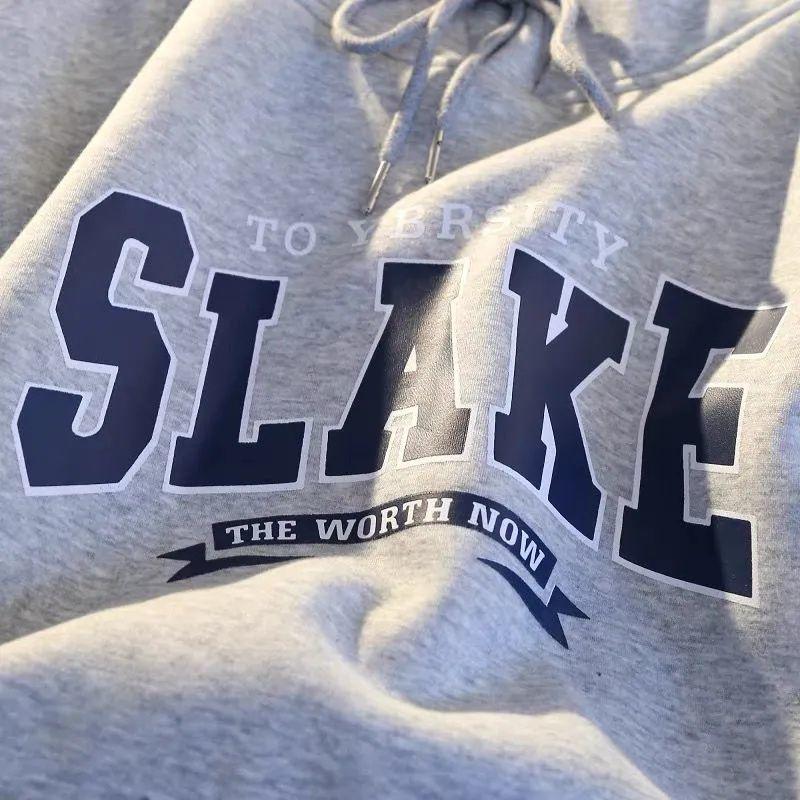 Áo Hoodie nam nữ Dáng Rộng in chữ SLAKE sành điệu