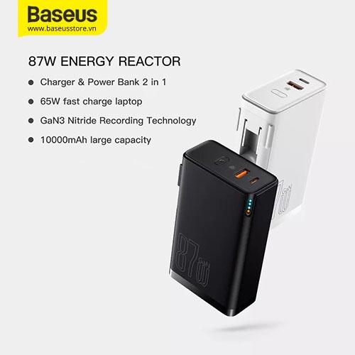 Củ Sạc Nhanh Kiêm Pin Dự Phòng Baseus Power Station 4 Hybrid GaN Power Bank Adaptor 10000mAh 87W ( Hàng Chính Hãng)