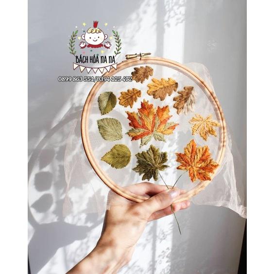 DIY Bộ dụng cụ thêu tranh chữ thập trong suốt -KIT THÊU TAY Vải Organza - Vải tơ sống trong suốt - BÁCH HÓA NA NA