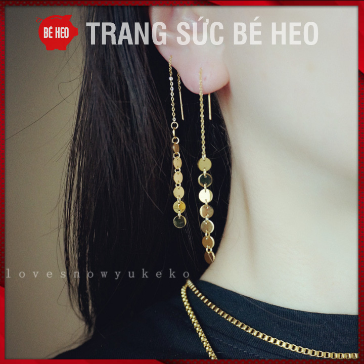 Bông tai titan dài model không đen- Trang sức Bé Heo BHBT474