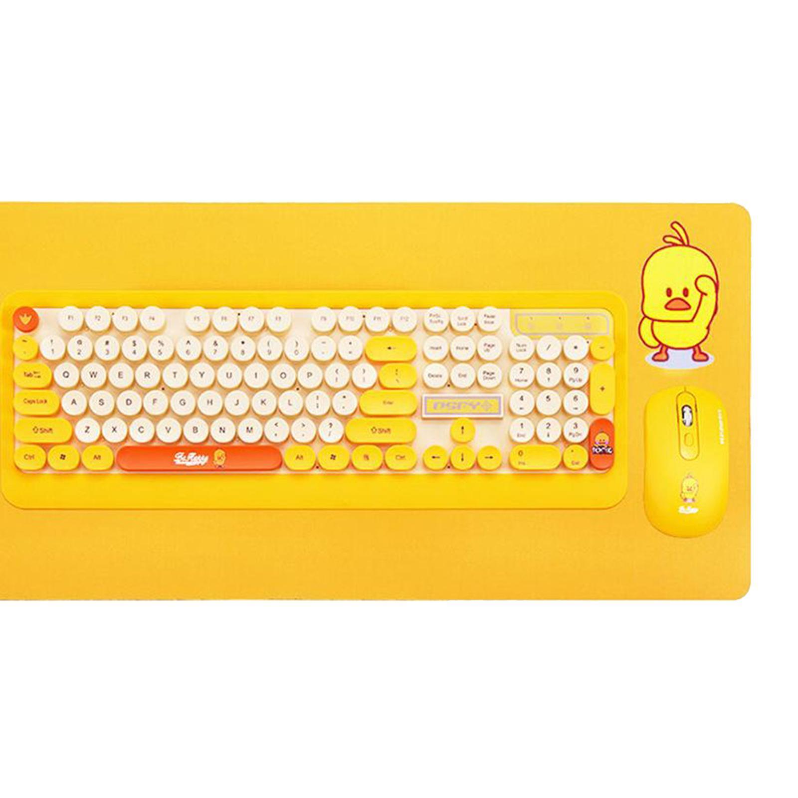 Desktop 2.4G Wireless Keyboard & Mouse Combo Retro Round Key