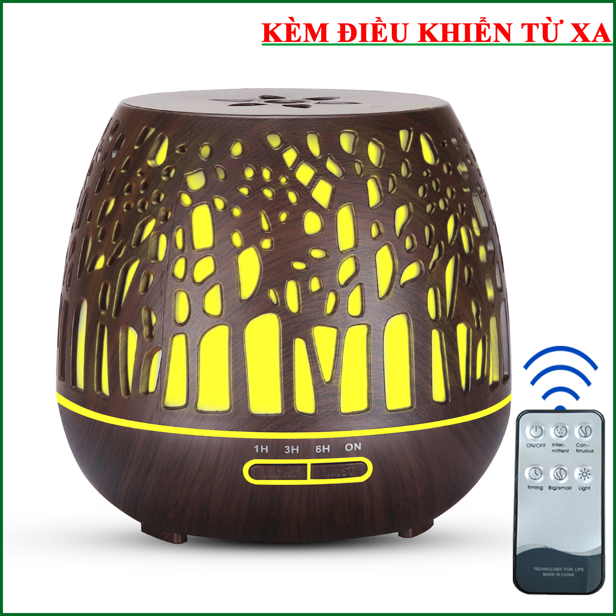 Máy Xông Tinh Dầu Có Loa Nghe Nhạc Tặng 3 chai Tinh Dầu Sả Chanh + Bạc Hà + Quế . Máy Khuếch Tán Loa Bluetooth Có Remote Điều Khiển Từ Xa Chuyên Dụng Xông Tinh Dầu