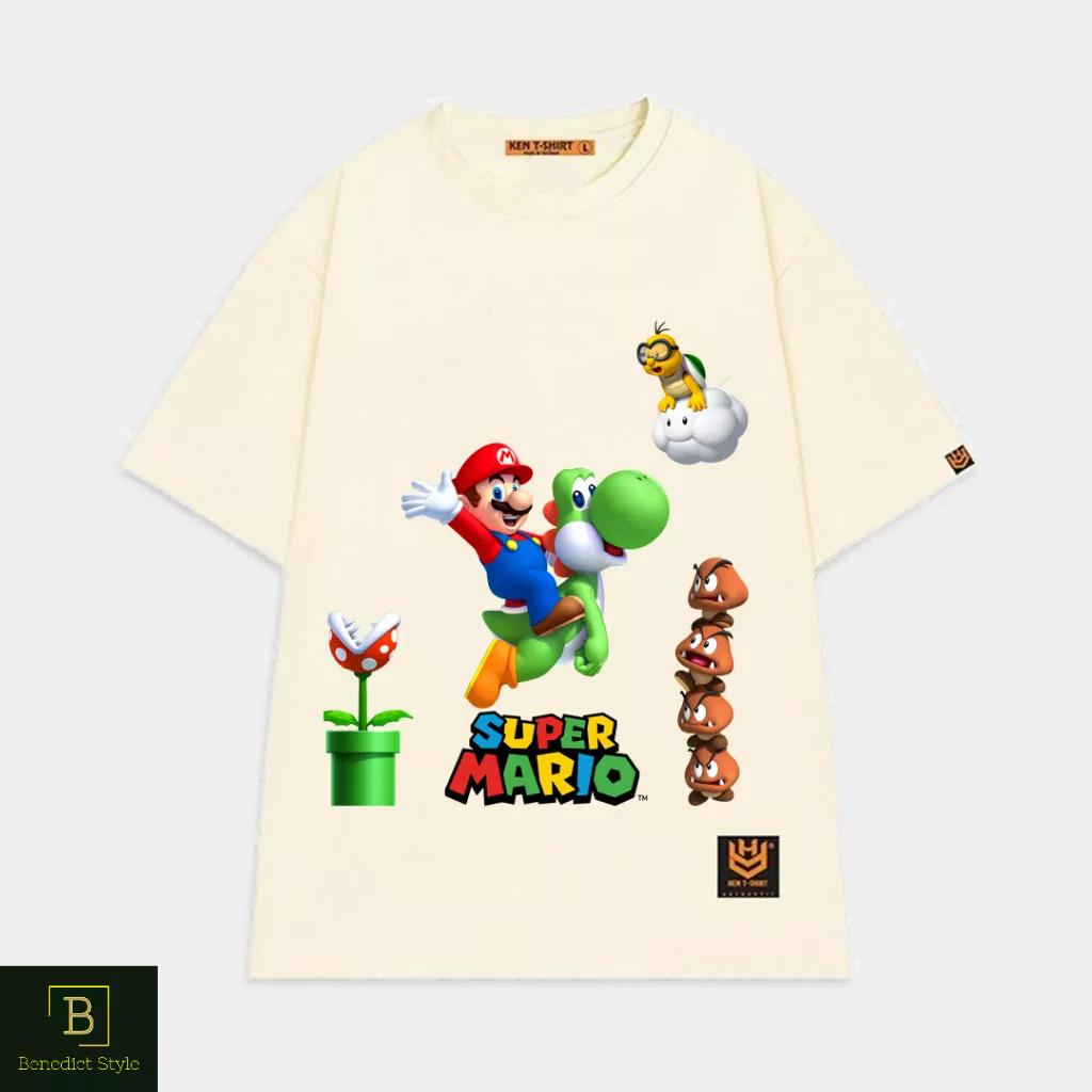 Áo thun tay lỡ unisex hình Super Mario game vui nhộn BND30