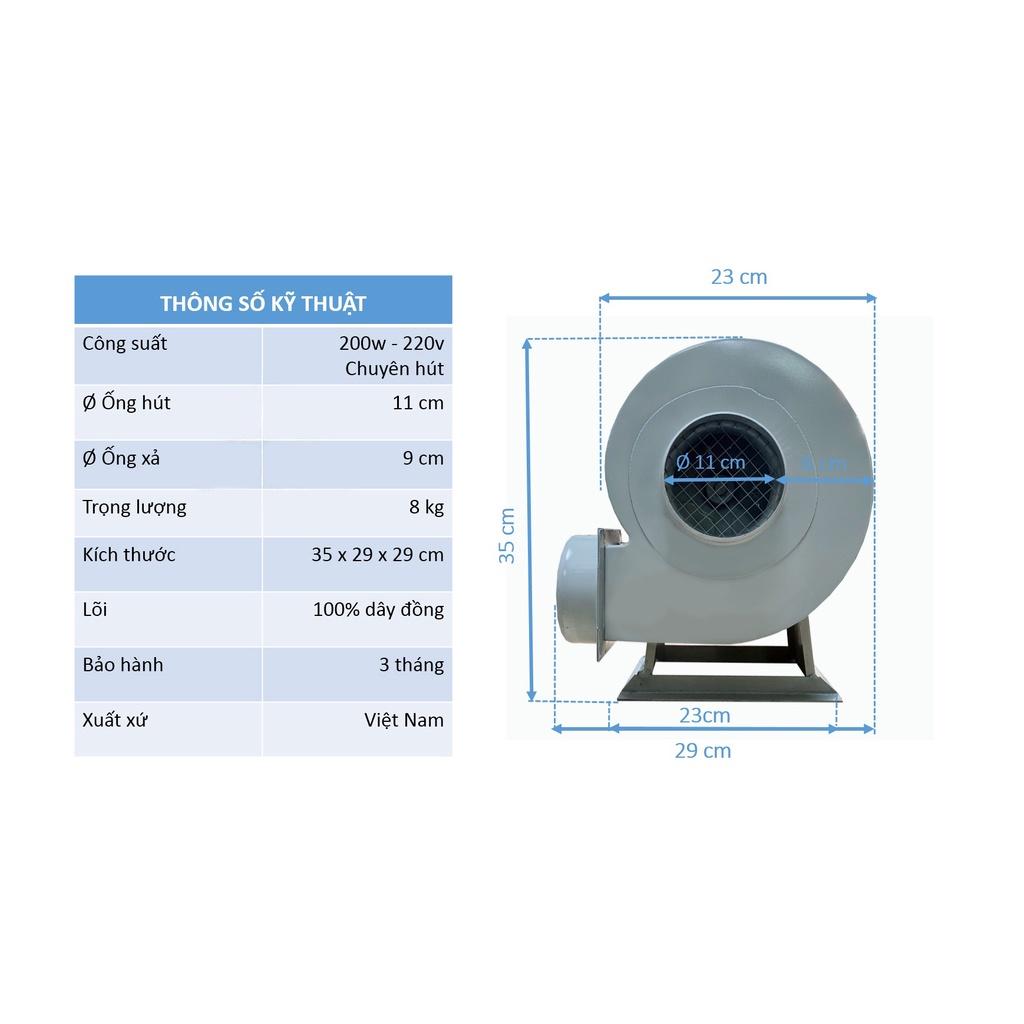 Quạt sên (quạt ly tâm) 200w hàng Việt Nam - Chuyên hút mùi, thông gió - Dây đồng 100%