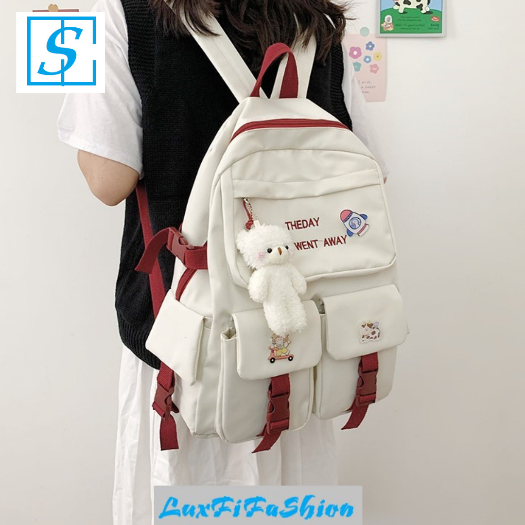 Cặp Học Sinh Nữ Version Hàn Quốc Ulzzang Balo Học Sinh Nữ Dễ Thương Sinh Động MÃ FS816