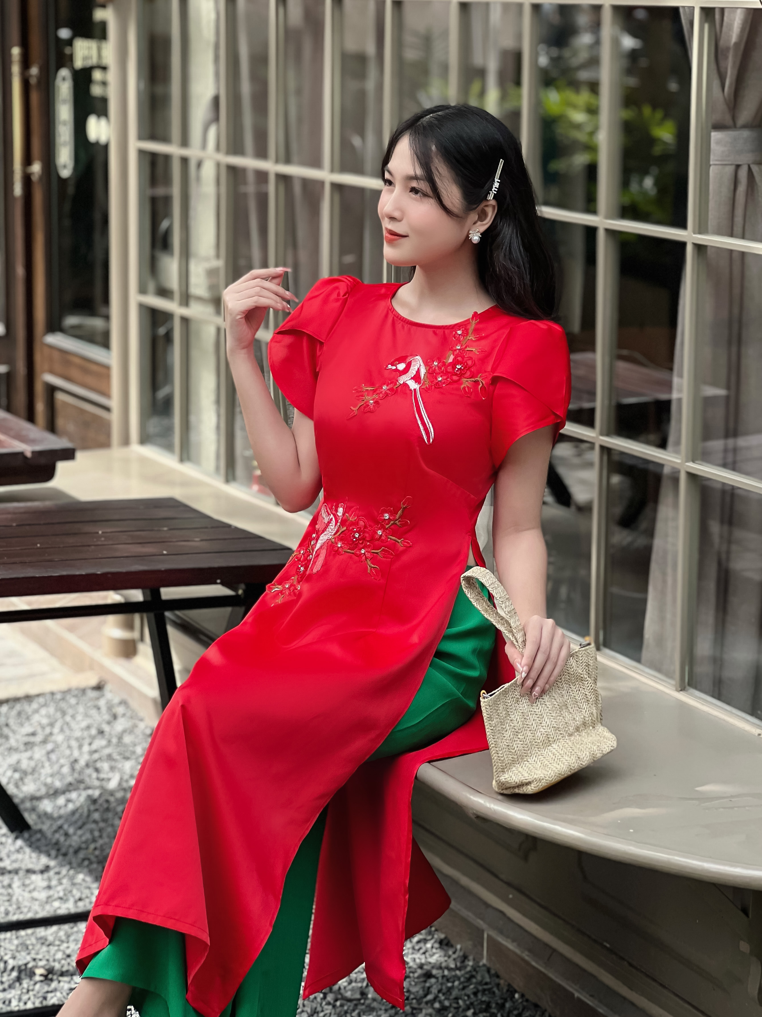 [HCM] Áo dài cách tân kết hoa thêu 3D sang trọng AD030 - Khánh Linh Style 