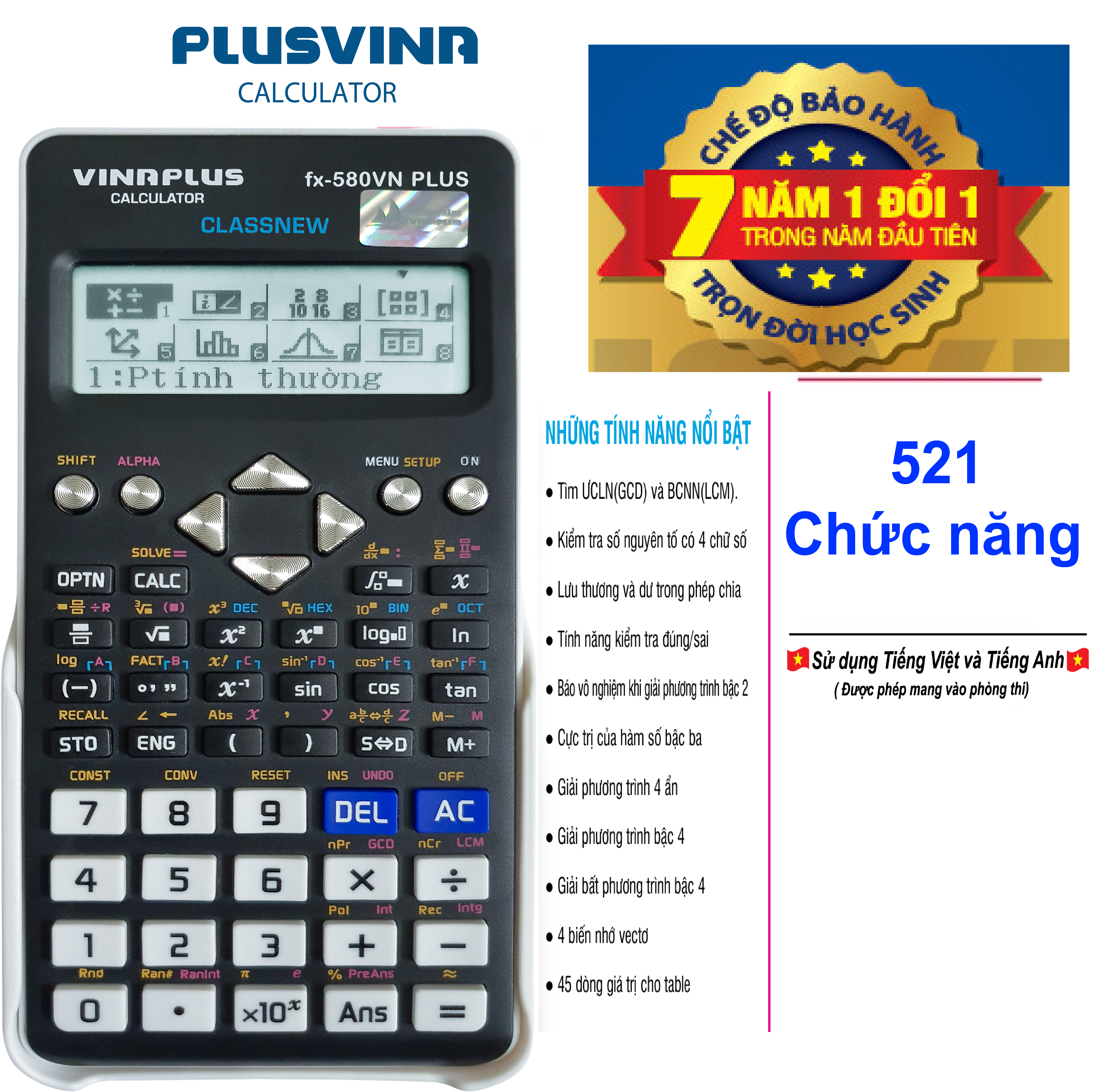 Máy tính fx-580VN PLUS