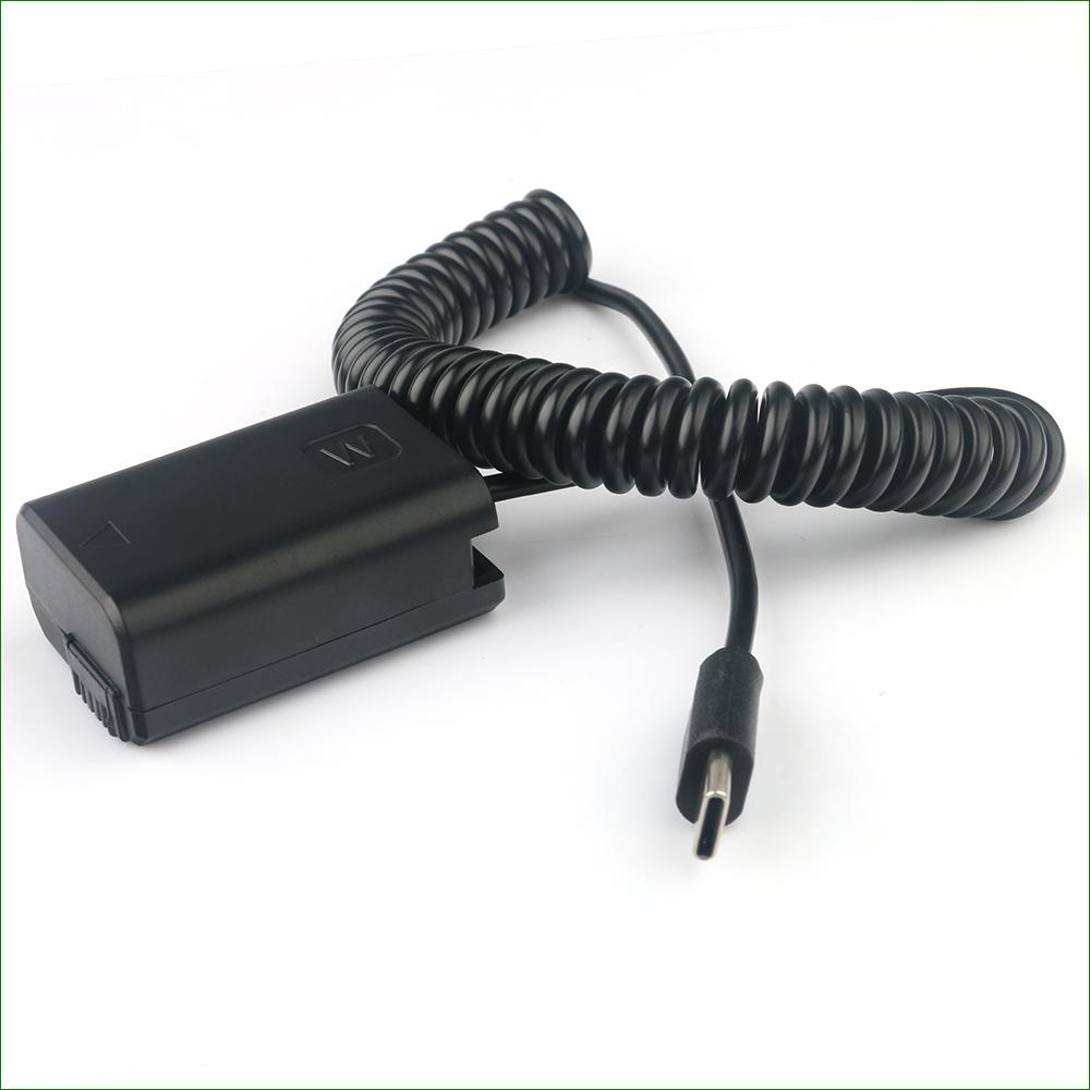 AC-PW20 PD USB Type-C NP-FW50 Bộ điều hợp năng lượng pin giả DC cho Sony A7 A7S A7R A7R II A7S II A7RM2 ILCE-7RM2