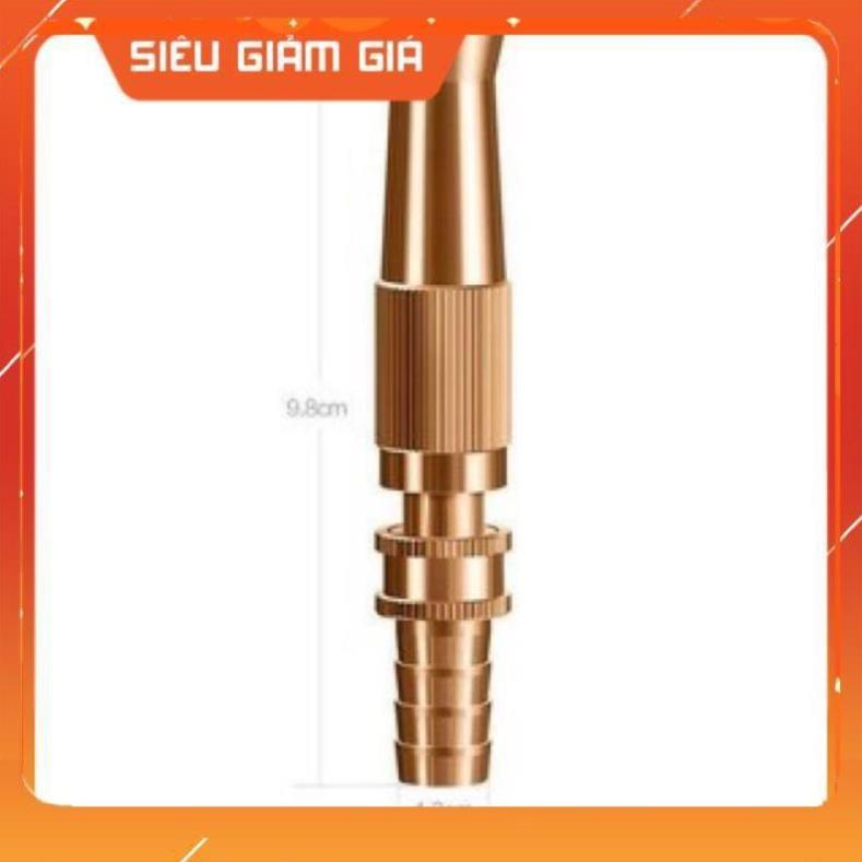 Đầu vòi xịt tăng áp mini bằng đồng phun nước rửa xe, tưới cây tăng áp đa năng có đai siết ống đi kèm 206587