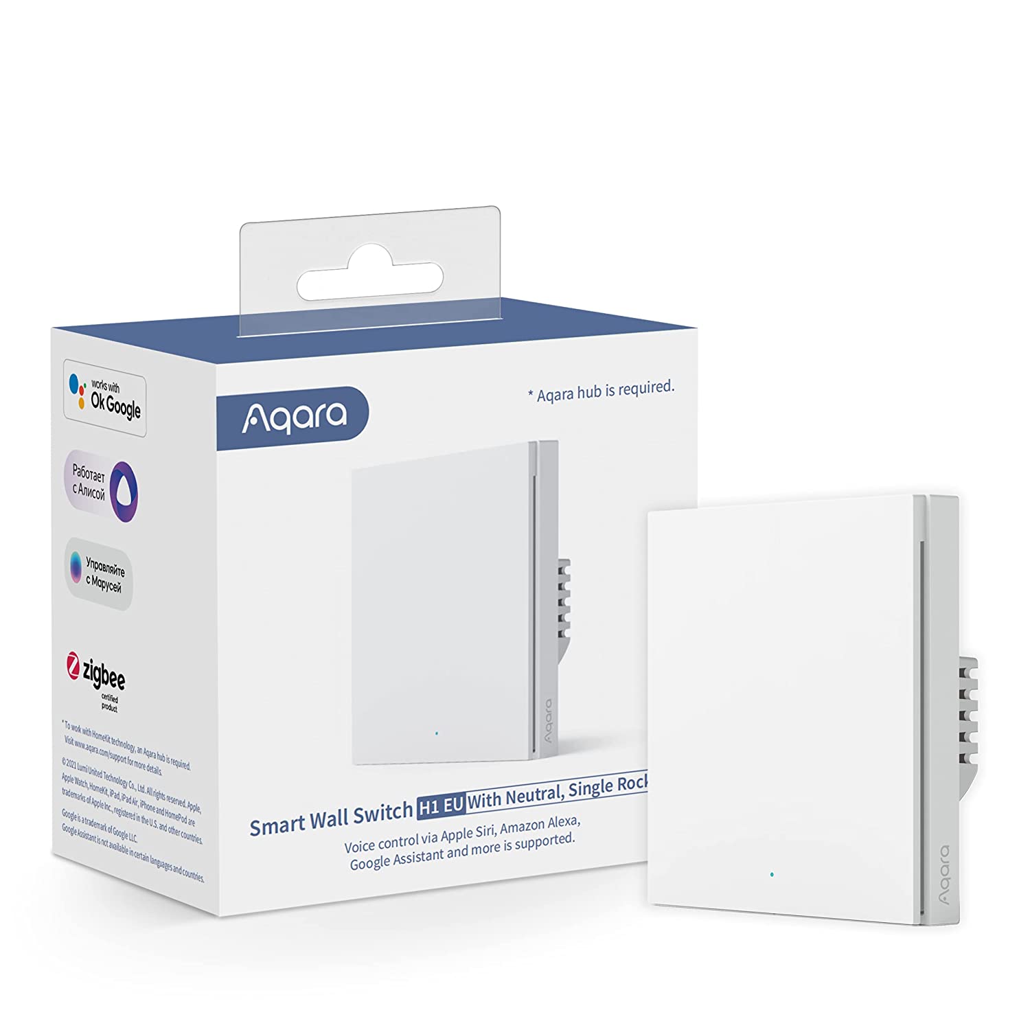 Công tắc thông minh Aqara H1 Smart Switch Zigbee 3.0 Đế Vuông Chuẩn US/UK/VN - Hàng Chính Hãng