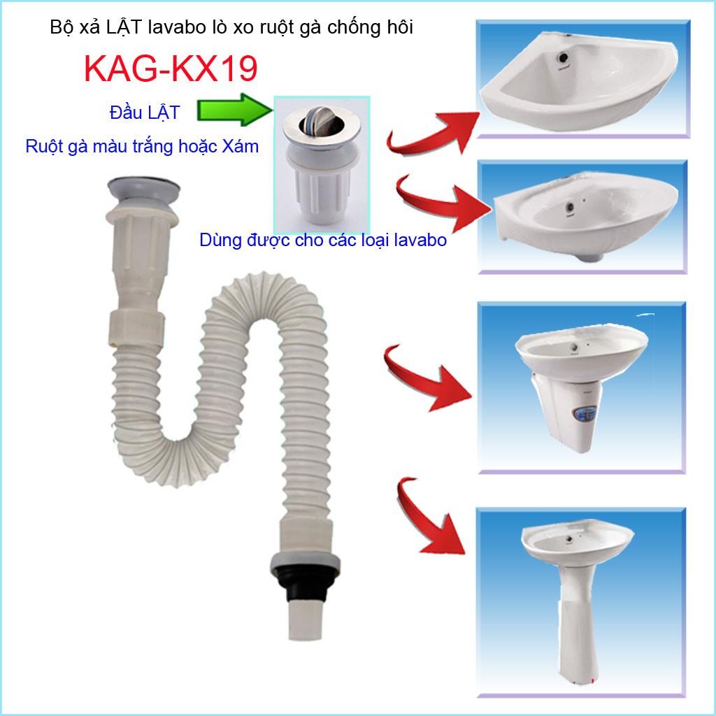 Bộ xả lavabo KAG-KX19 xả lật , xả ruột gà ống nhựa mềm chậu lavabo rửa mặt thoát nhanh giá tốt sử dụng tốt