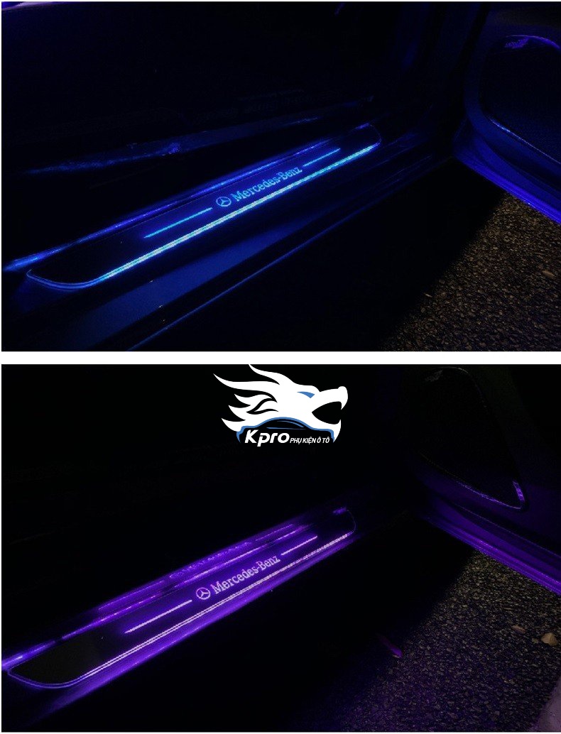 Bộ ốp chống trầy bậc bước cửa ô tô đèn led đổi màu siêu đẹp - Hàng Kpro chất lượng cao