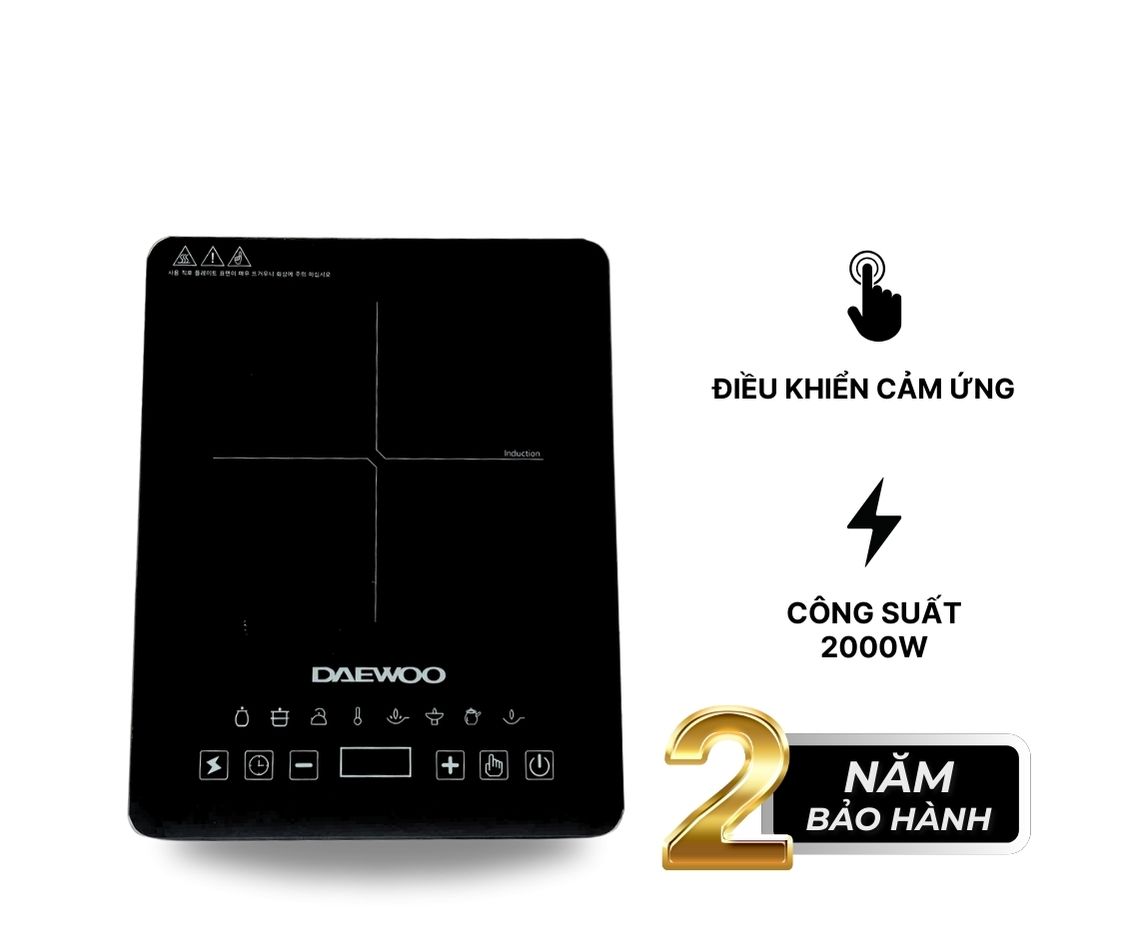 Bếp Từ Đơn Daewoo DWI-1505B, 8 chế độ cài sẵn 1500w - Hàng chính hãng