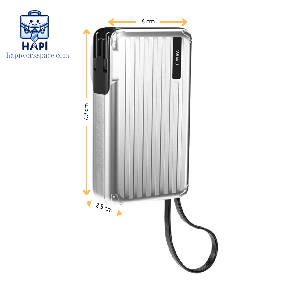 Sạc dự phòng hàng chính hãng WiWU Summit 10.000mAh 30W Wi-P045: Tích hợp cáp Type-C, kiêm củ sạc 65W đa năng