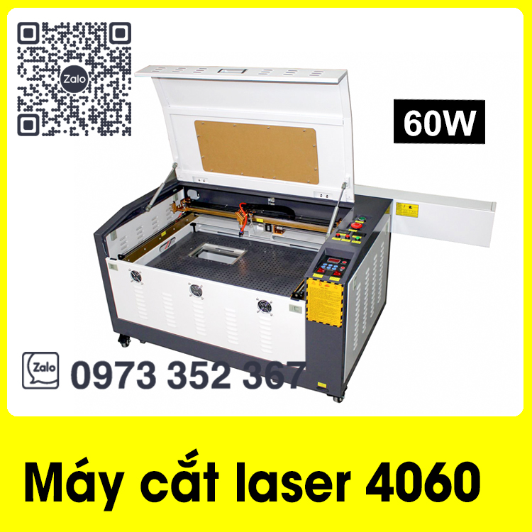 Máy khắc laser CO2 4060 60W / Máy cắt laser 4060 60W / Máy cắt mica / Máy cắt gỗ