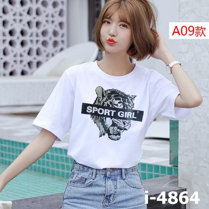 Áo Thun Tay Lỡ In Hình Cọp Sport Girl