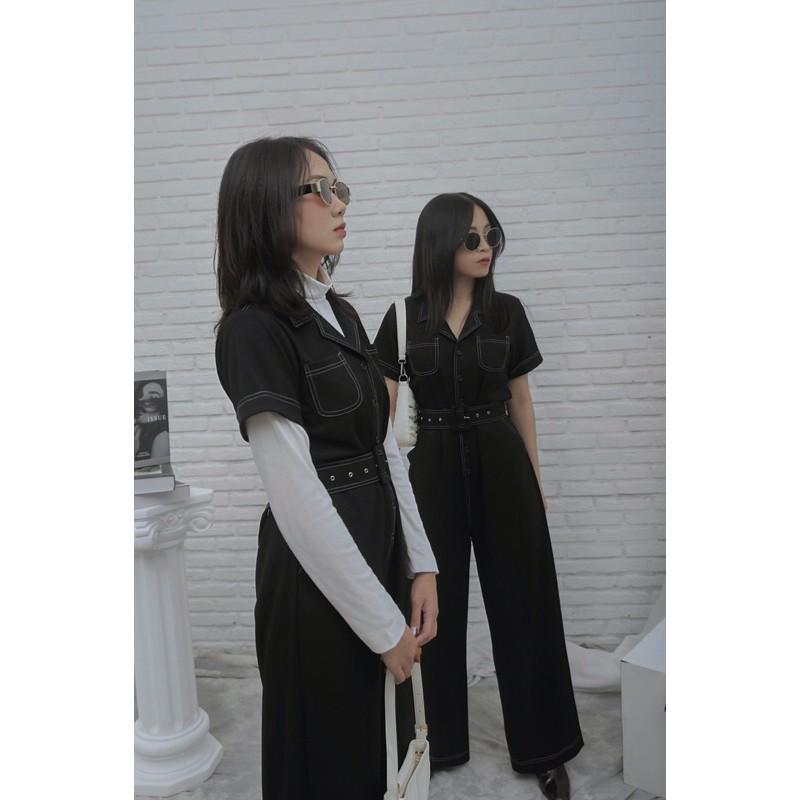 Jumpsuit đen áo liền quần Seemless By Gum