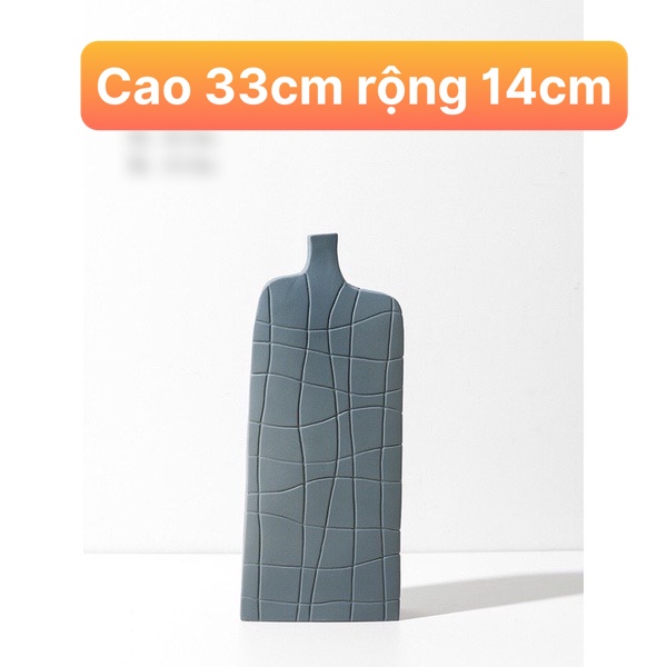 Bình gốm kẻ sọc nhiều màu sắc trang trí/trưng bày tủ
