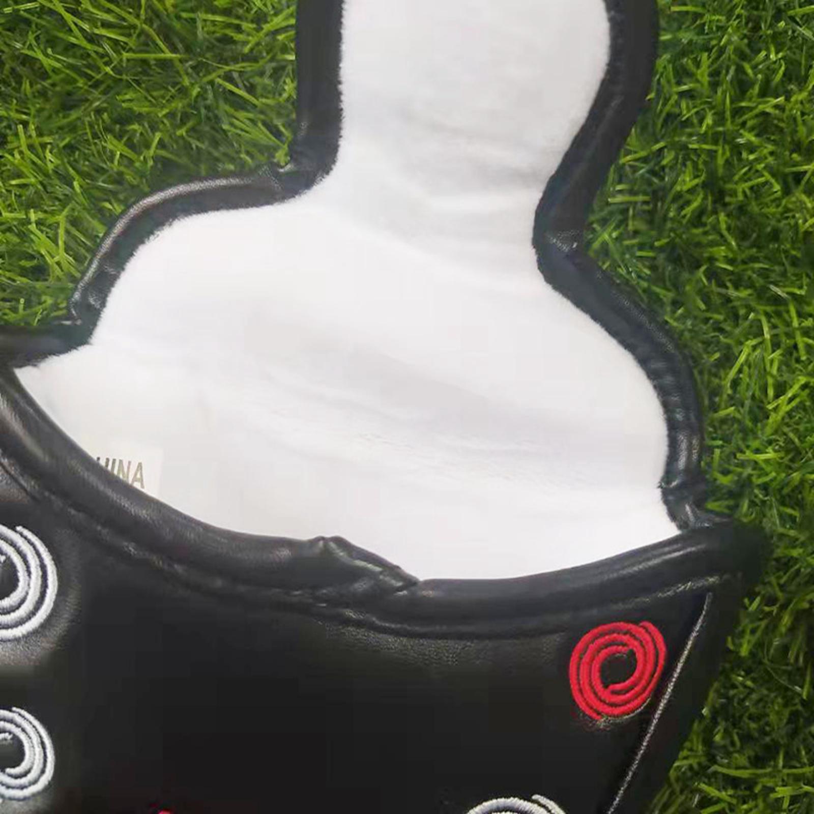 Mallet Putter Cover Magnetic Closure Half Round Golf Headcover PU 2x