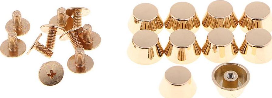 10 Miếng Đồng Screwback Chân Đầu Vít Ví Cầm Tay Nailhead Bông Spike Tại Chỗ